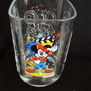 Vintage Walt Disney World Mickey Mouse Director Millennium 2000 Glass McDonalds